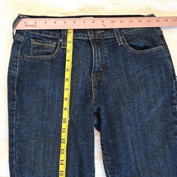 Women's Levi's 515 Bootcut Jeans Size 6 Short W28 L30 Dark Blue Denim Stretchy - Picture 6 of 15